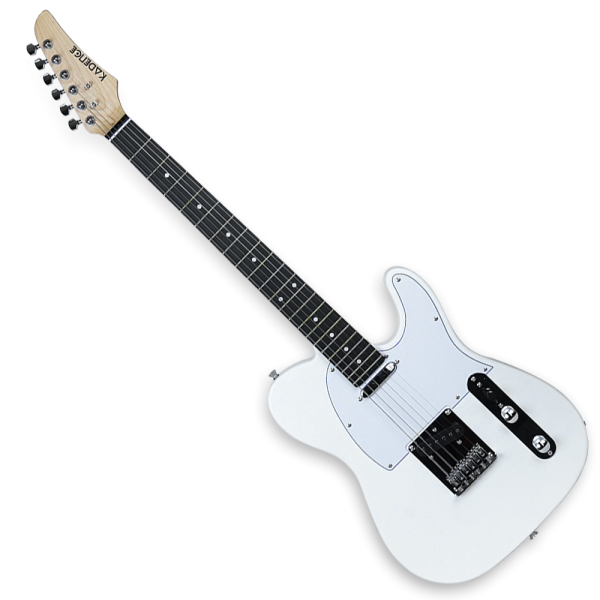 Kadence TL1 Tennessee Series Electric Guitar 39" – Classic TL-Style Single-Cut Design, Solid Poplar Body, Maple Neck, Dual Single-Coil Pickups, Includes Padded Gig Bag & Cable (White Matte)
