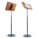 Kadence NK96B Professional Wooden Music Sheet Stand | Heavy Wide Square Steel Base | Dual Page Clips - Image 2