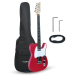 Kadence TL1 Tennessee Series Electric Guitar 39" – Classic TL-Style Single-Cut Design, Solid Poplar Body, Maple Neck, Dual Single-Coil Pickups, Includes Padded Gig Bag & Cable (Red Matte)
