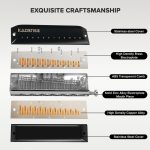 Kadence SC12 12-Hole Chromatic Harmonica | C Major | Brass Alloy Reed Plates | Stainless Steel Coverplates | ABS Comb | Includes Hard Case - Image 3