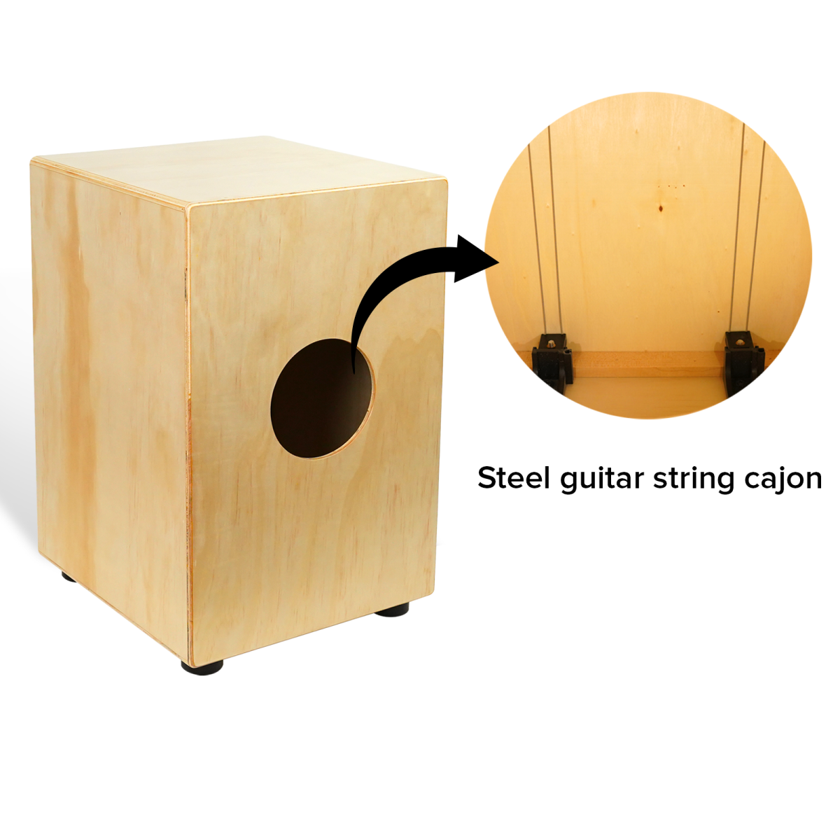 Kadence GL2506 cajon drum steel string detail