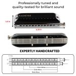 Kadence SC12 12-Hole Chromatic Harmonica | C Major | Brass Alloy Reed Plates | Stainless Steel Coverplates | ABS Comb | Includes Hard Case - Image 5