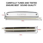 Kadence SC24 24-Hole Chromatic Harmonica | C Major | Brass Reed Plates | Stainless Steel Coverplates | ABS Comb | Includes Fiber Case - Image 6