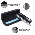Kadence SC12 12-Hole Chromatic Harmonica | C Major | Brass Alloy Reed Plates | Stainless Steel Coverplates | ABS Comb | Includes Hard Case - Image 6