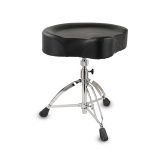 Kadence DRTH-BKJ01 Saddle Drum Throne | Ergonomic PU Leather Seat & Adjustable Height | Double-Braced Tripod | 360° Swivel | Stable & Comfortable for Practice, Studio & Stage