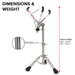 Kadence SNJ01 Jamming Series 2.1kg Snare Stand | Adjustable Height & Gear Tilter | Double-Braced Tripod | Foldable Design - Image 2