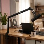 Kadence NB55-BK Professional Microphone Boom Arm Stand | Heavy-Duty Steel Build & 1.5kg Load Capacity | 360° Adjustable Desk Mount | For Podcasting, Streaming & Studio Recording - Image 2