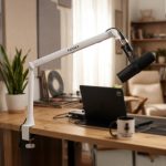Kadence NB55-WH Professional Microphone Boom Arm Stand | Heavy-Duty Steel Build & 1.5kg Load Capacity | 360° Adjustable Desk Mount | For Podcasting, Streaming & Studio Recording - Image 2