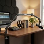 Kadence NB49-BK Professional Microphone Boom Arm | Internal Spring Design & Clean Cable Management | 360° Adjustable Desk Mount | For Streaming, Podcasting & Studio Setup - Image 2