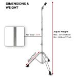 Kadence RIJ01 Jamming Series 2.3kg Ride Cymbal Stand | Adjustable Height & Gear Tilter | Double-Braced Tripod | Gig-Ready Design - Image 2