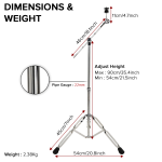 Kadence CYH01 Cymbal Stand | Adjustable Boom Arm &amp Gear Tilter | Double-Braced Tripod | Foldable Design - Image 2