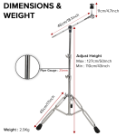 Kadence CYJ01 Cymbal Stand | Adjustable Boom Arm & Gear Tilter | Double-Braced Tripod | Foldable Gig-Ready Design - Image 2