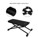 Kadence NK60 Guitar Footrest | Flat-Foldable Design with 6-Level Height Adjustment | Metal Build with Non-Slip Rubber Surface & Feet - Image 3