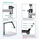 Kadence NB49-BK Professional Microphone Boom Arm | Internal Spring Design & Clean Cable Management | 360° Adjustable Desk Mount | For Streaming, Podcasting & Studio Setup - Image 3