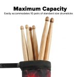 Kadence DSTK-BKTRED Drumstick Holder Bucket | Collapsible, Heavy-Duty Polyester Pouch | Open-Top Design with Stand-Mount Clamp | Holds up to 10 Pairs of Sticks - Image 3