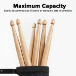 Kadence DSTK-BKTBLU Drumstick Holder Bucket | Collapsible, Heavy-Duty Polyester Pouch | Open-Top Design with Stand-Mount Clamp | Holds up to 10 Pairs of Sticks - Image 3