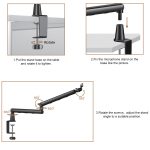 Kadence NB55-BK Professional Microphone Boom Arm Stand | Heavy-Duty Steel Build & 1.5kg Load Capacity | 360° Adjustable Desk Mount | For Podcasting, Streaming & Studio Recording - Image 4