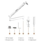 Kadence NB55-WH Professional Microphone Boom Arm Stand | Heavy-Duty Steel Build & 1.5kg Load Capacity | 360° Adjustable Desk Mount | For Podcasting, Streaming & Studio Recording - Image 5