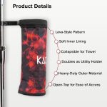 Kadence DSTK-BKTRED Drumstick Holder Bucket | Collapsible, Heavy-Duty Polyester Pouch | Open-Top Design with Stand-Mount Clamp | Holds up to 10 Pairs of Sticks - Image 5