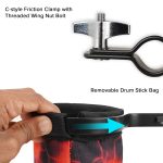 Kadence DSTK-BKTRED Drumstick Holder Bucket | Collapsible, Heavy-Duty Polyester Pouch | Open-Top Design with Stand-Mount Clamp | Holds up to 10 Pairs of Sticks - Image 6