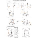 Kadence NK603 Piano Bench | High Density Foam Seat with Metal Frame & Anti-Slip Feet | 5-Level Height Adjustment | Supports Up to 120kg | Includes Assembly Kit & Guide - Image 6