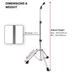 Kadence RIS01 Touring Series 3.5kg Ride Cymbal Stand | Heavy-Duty Build & Gear Tilter | Double-Braced Tripod | Stage-Ready Performance - Image 6
