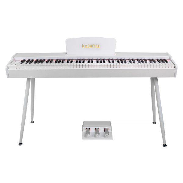 Kadence DP01WWH GEN25 Digital Piano | 88 Weighted Progressive Hammer Keys | Portable with Wooden Stand, Triple Pedal, MIDI | French Dream Chip | 2025 Edition