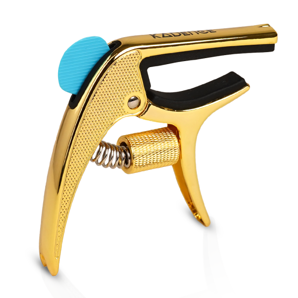 Kadence CAP-S01-GD Professional 3-in-1 Guitar Capo | Adjustable Tension Knob, Pick Holder & Bridge Pin Remover | Aluminium Alloy Quick-Change Capo for Acoustic & Electric Guitars