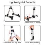 Kadence NK519 Foldable A-Frame Guitar Stand | Aluminum Alloy Build | Adjustable Padded Arms with Back Rest | Anti-Slip Rubber Feet | Suitable for Acoustic, Electric, Bass, Ukulele & More - Image 5