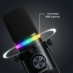 Kadence K777 Jamming Series USB/XLR Dynamic Microphone | Podcast, Gaming & Streaming Mic with RGB Lighting, Noise Reduction, Mute Button, Gain Control & Monitoring | Includes Boom Arm & Desk Stand - Image 3