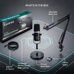 Kadence K777 Jamming Series USB/XLR Dynamic Microphone | Podcast, Gaming & Streaming Mic with RGB Lighting, Noise Reduction, Mute Button, Gain Control & Monitoring | Includes Boom Arm & Desk Stand - Image 8