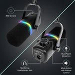 Kadence K777 Jamming Series USB/XLR Dynamic Microphone | Podcast, Gaming & Streaming Mic with RGB Lighting, Noise Reduction, Mute Button, Gain Control & Monitoring | Includes Boom Arm & Desk Stand - Image 6