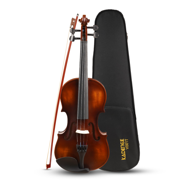 Kadence V001T Vivaldi Violin | 4/4 Full Size with Plywood Body & Brazilwood Bow | Includes Lightweight Hard Case, Bow, Rosin & Learning Course