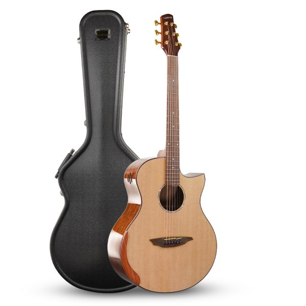 Kadence KGAT320 40” Limited Edition Acoustic Guitar | Grand Auditorium Body | Solid Sitka Spruce Wood | Elixir Strings with Natural Bone Nut & Saddle | Includes Hardcase & Learning Course