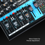 Kadence KOTG-4 Jamming Series 4 Channel Audio Mixer with OTG Recording | Podcast, Streaming & Live Sound Mixer | 192kHz/24-Bit USB Audio Interface | USB/BT Playback | 99 DSP Effects with Faders - Image 4