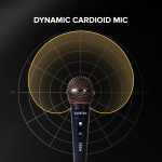 Kadence K333 Home Series Dynamic Wired Mic with Cardioid Pickup | Metal Body with On/Off Switch; Includes 3-Pin XLR Female to 6.35 mm Cable for Karaoke, Singing, Speeches & Stage Performances - Image 2
