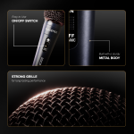 Kadence K333 Home Series Dynamic Wired Mic with Cardioid Pickup | Metal Body with On/Off Switch; Includes 3-Pin XLR Female to 6.35 mm Cable for Karaoke, Singing, Speeches & Stage Performances - Image 3