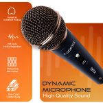 Kadence K333 Home Series Dynamic Wired Mic with Cardioid Pickup | Metal Body with On/Off Switch; Includes 3-Pin XLR Female to 6.35 mm Cable for Karaoke, Singing, Speeches & Stage Performances - Image 3