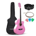Kadence FNTR-PNK-C Frontier 40" Acoustic Guitar | Grand Auditorium Cutaway | Comes with Bag, Set Of Strings, Strap, Picks | Includes Learning Course