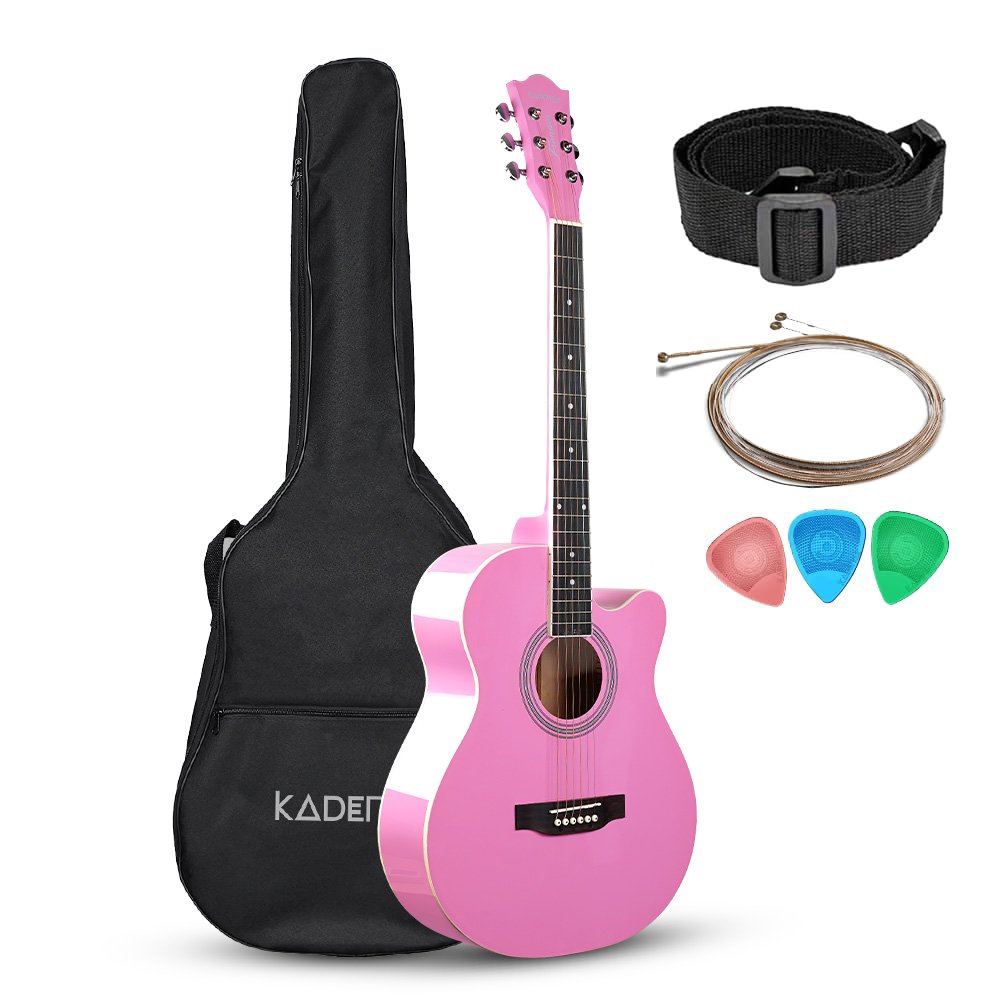 kad-fntr-pnk-c-1 Kadence FNTR-PNK-C Frontier 40" Acoustic Guitar | Grand Auditorium Cutaway | Comes with Bag, Set Of Strings, Strap, Picks | Includes Learning Course - Image 1