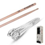 Kadence MW7A-MSPN Jamming Series 7A Maple Wood Drumsticks & 9" Polycarbonate Musical Spoon Combo | Percussion Instrument for Practice, Rhythm Training, Music Performance & Gifting