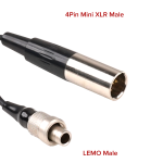 Kadence KCLEMO-M3P 3-Pin LEMO Male to 4-Pin Mini XLR Male Adapter Cable | Gold-Plated Contacts with Twist-Locking Connector, Balanced Audio Signal, Tool-Free Plug-and-Play Operation - Black/Silver - Image 3
