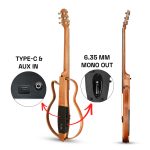 Kadence SLAG10-BRN Touring Series 39" Silent Electro-Acoustic Guitar | Okoume Wood | 3-band EQ, BT, 6.35mm Out, AUX In/Out, Chromatic Tuner & Effects | Includes Bag, Allen Key & Charging Cable - Image 5