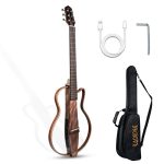Kadence SLAG10-GRY Touring Series 39" Silent Electro-Acoustic Guitar | Okoume Wood | 3-band EQ, BT, 6.35mm Out, AUX In/Out, Chromatic Tuner & Effects | Includes Bag, Allen Key & Charging Cable